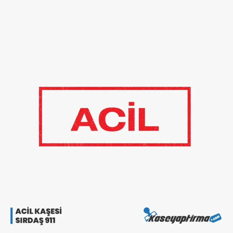 Acil Kaşesi - 38x15mm Baskı Ölçüsü, Sırdaş 911